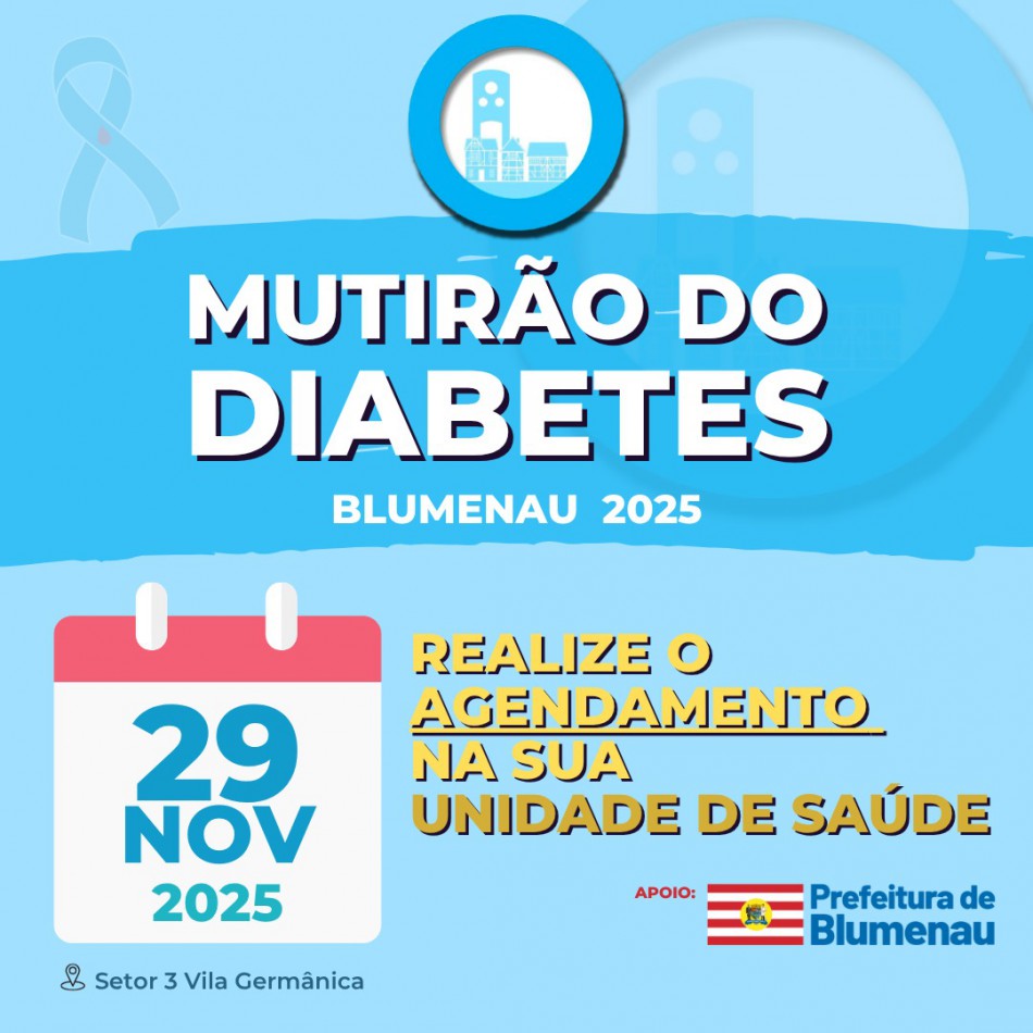 Blumenau abre 1,7 mil inscrições para a 7ª edição do Mutirão do Diabetes