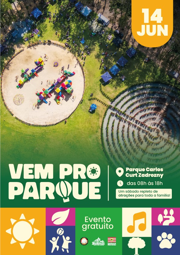 Conheça o "Vem pro Parque", novo evento de Blumenau com proposta de lazer ao ar livre para toda a família