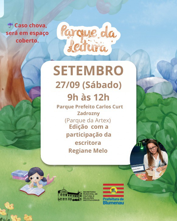 Parque da Leitura volta ao distrito do Garcia neste sábado, dia 27