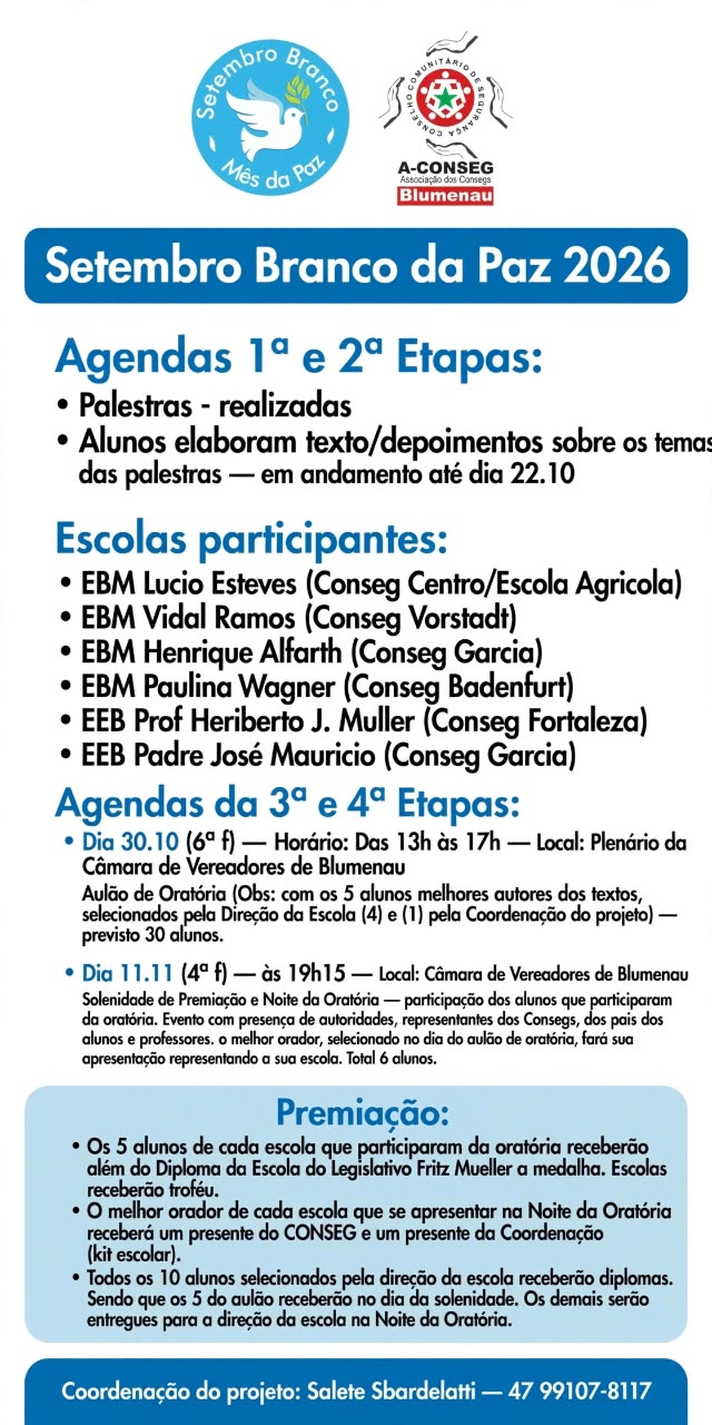 Setembro Branco da Paz 2026