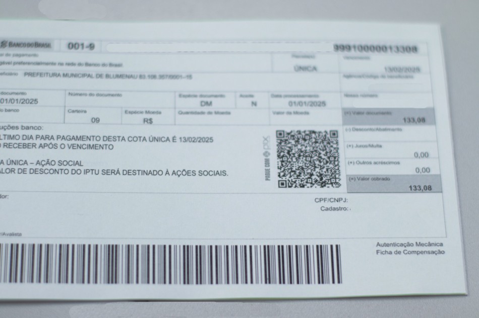 Últimos dias para pagamento da cota única de IPTU com 5% de desconto.