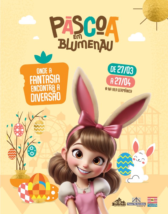 Parcial da votação para nome da mascote da Páscoa em Blumenau já aponta favorito