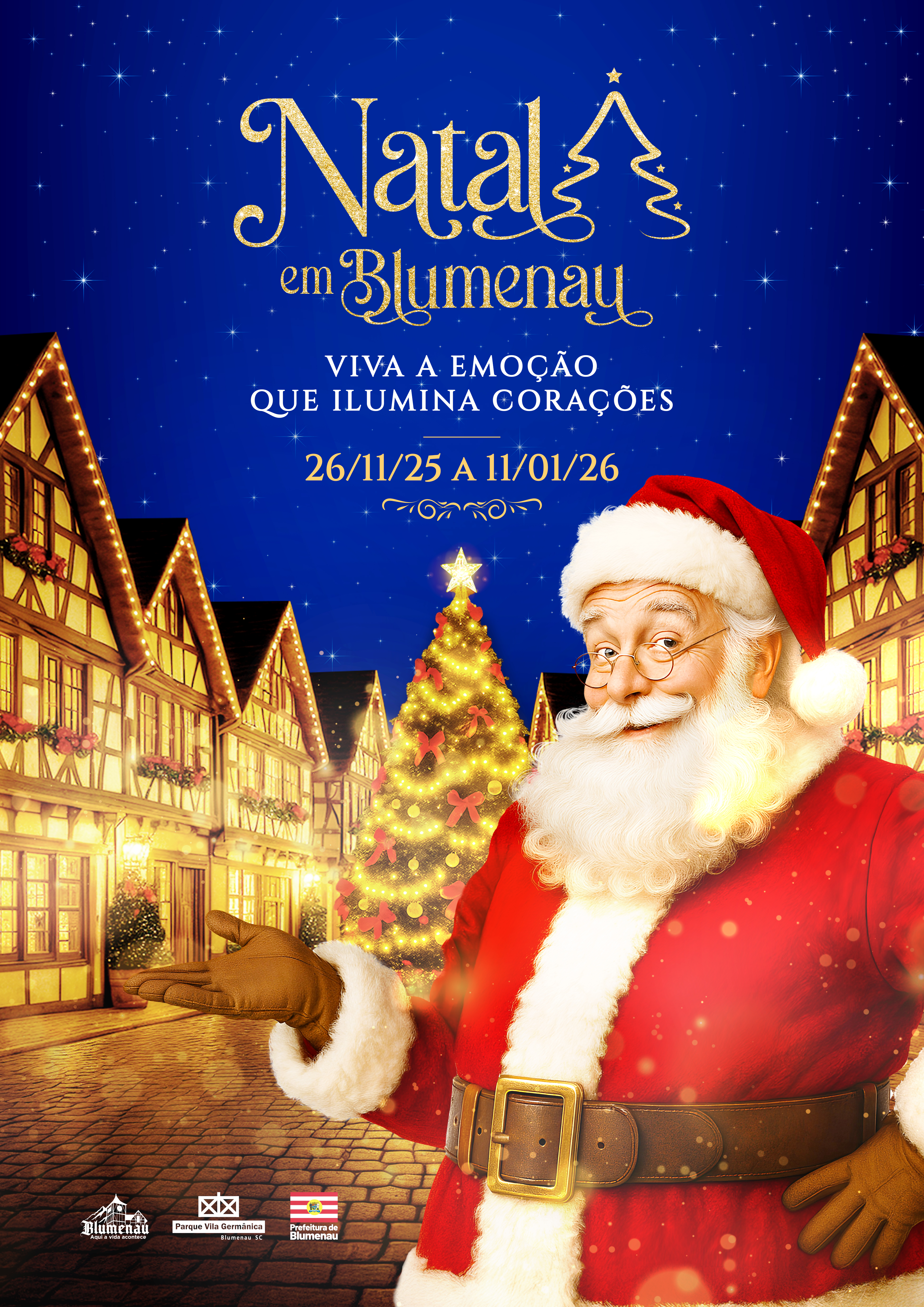Blumenau confirma datas do Natal 2025 e divulga cartaz oficial do evento